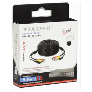 Cavo 5mt Per Telecamera Collegamento Dal Monitor Alla Camera Maxtech Cv-tel001         