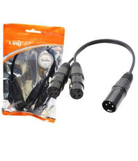 Cavo Adattatore Audio Da 2 Xlr Femmina A Xlr Maschio 30 Cm Microfoni Kl-9225         