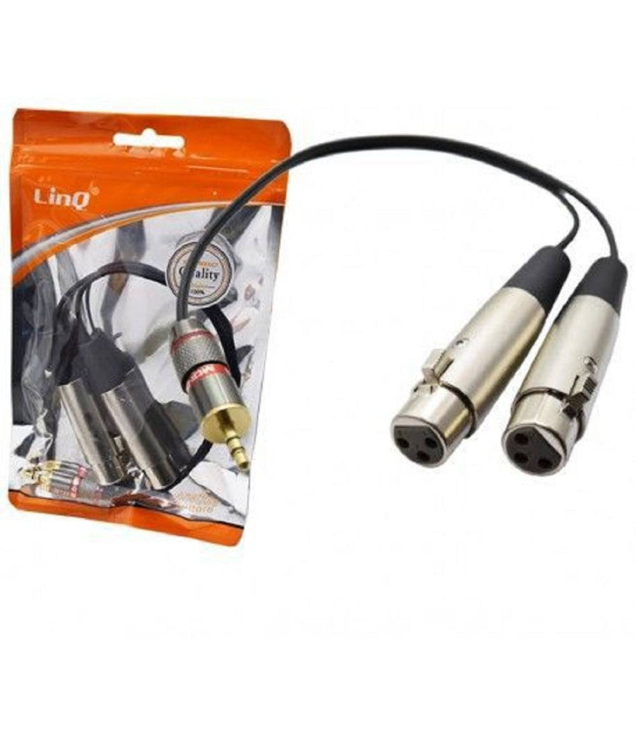 Cavo Adattatore Audio Da Jack 3,5mm Maschio A 2 Xlr Femmina Microfono Stereo Kl-9249         