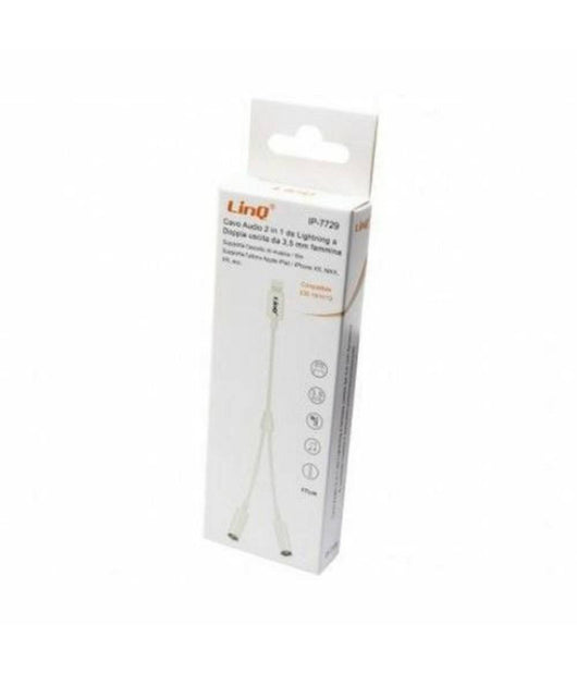 Cavo Adattatore Audio Da Lightning A Doppia Uscita Aux Jack 3,5mm Femmina Ip-7729         