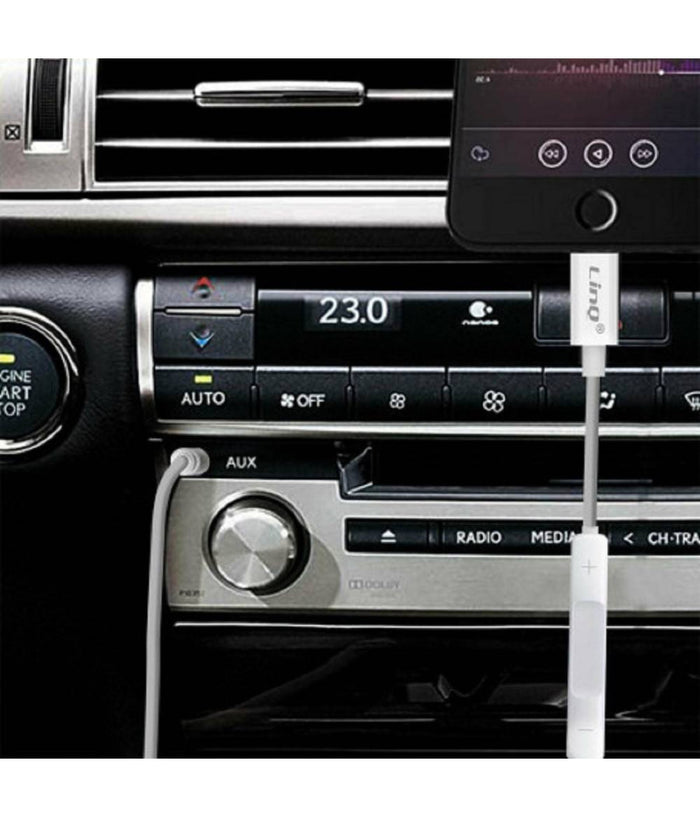 Cavo Adattatore Audio Da Lightning Iphone A Aux Jack 3,5mm Maschio 1mt Ip-7726         