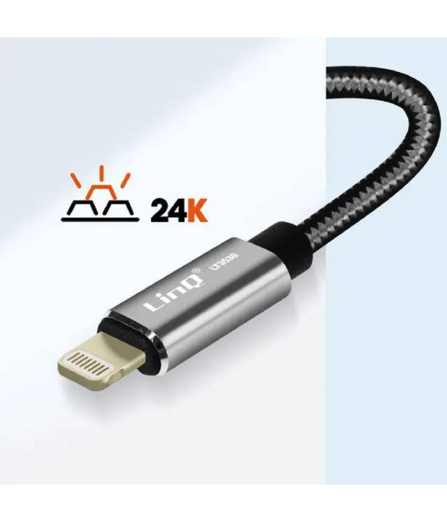 Cavo Adattatore Audio Da Lightning Maschio A 2 Jack 3,5mm Femmina Cuffie Microfono Lt3538         