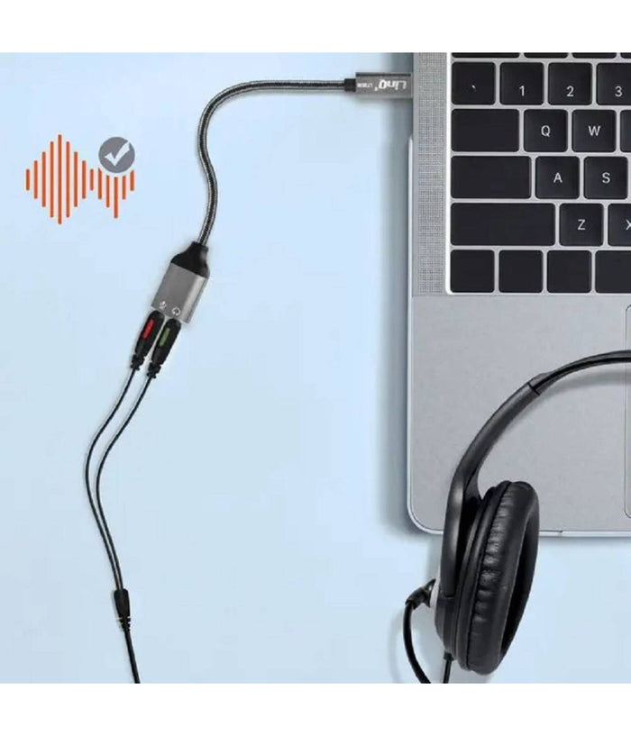 Cavo Adattatore Audio Da Type-c A Doppio Jack 3,5mm Cuffie + Microfono Tpc3536         