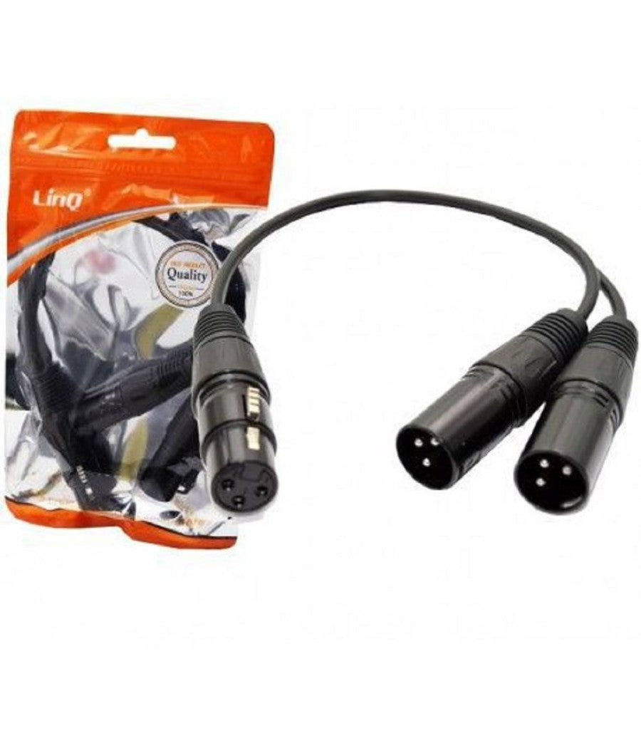 Cavo Adattatore Audio Da Xlr Femmina A 2 Xlr Maschio Microfono Splitter Kl-9240         