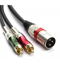 Cavo Adattatore Audio Da Xlr Maschio A 2 Rca 30cm Per Microfono Splitter Kl-9245         