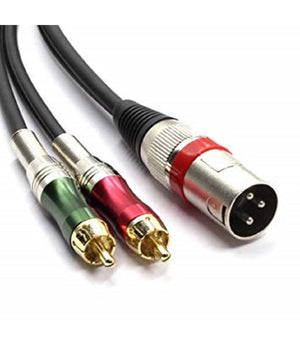 Cavo Adattatore Audio Da Xlr Maschio A 2 Rca 30cm Per Microfono Splitter Kl-9245         