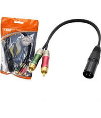 Cavo Adattatore Audio Da Xlr Maschio A 2 Rca 30cm Per Microfono Splitter Kl-9245         