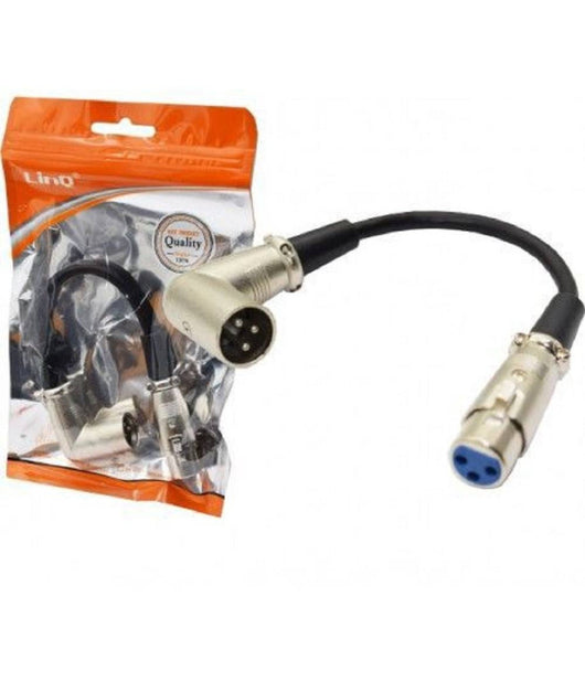 Cavo Adattatore Audio Da Xlr Maschio A Xlr Femmina Angolare Microfono Kl-9233         