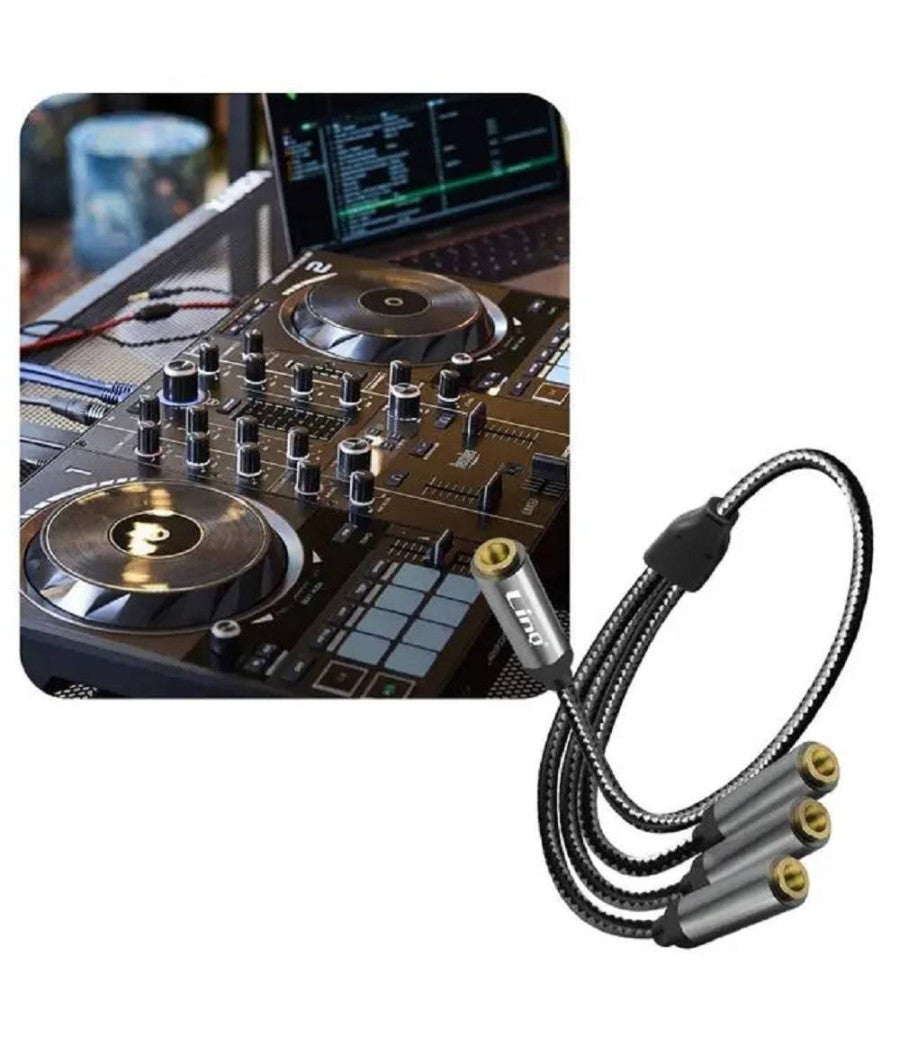 Cavo Adattatore Audio Splitter Da Jack 3,5mm Femmina A 3x Jack 3,5mm Femmina F1f3         