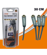 Cavo Adattatore Audio Splitter Da Jack 3,5mm Femmina A 3x Jack 3,5mm Femmina F1f3         