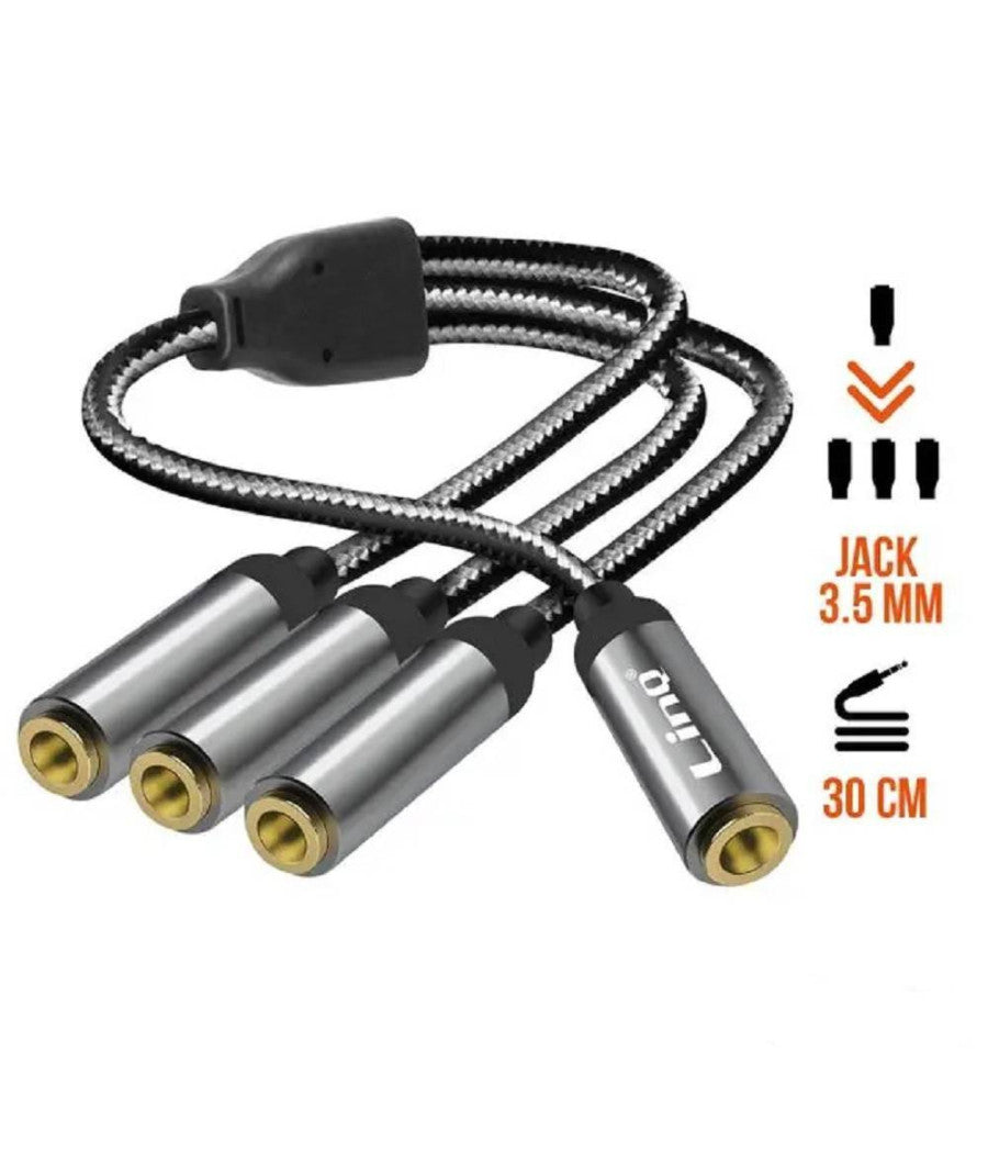 Cavo Adattatore Audio Splitter Da Jack 3,5mm Femmina A 3x Jack 3,5mm Femmina F1f3         