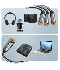 Cavo Adattatore Audio Splitter Da Jack 3,5mm Femmina A 3x Jack 3,5mm Femmina F1f3         