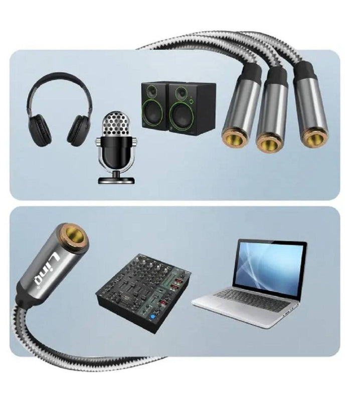 Cavo Adattatore Audio Splitter Da Jack 3,5mm Femmina A 3x Jack 3,5mm Femmina F1f3         