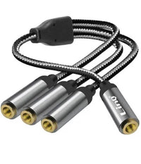 Cavo Adattatore Audio Splitter Da Jack 3,5mm Femmina A 3x Jack 3,5mm Femmina F1f3         