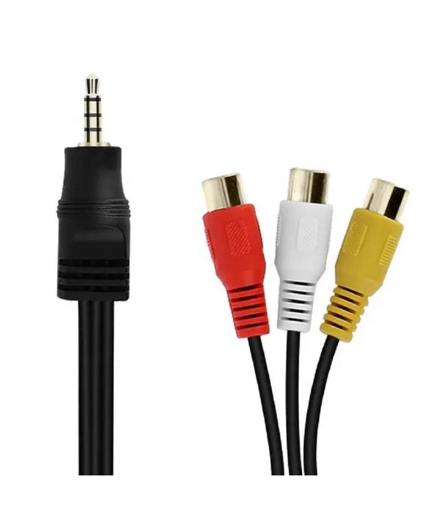 Cavo Adattatore Audio Video Da Jack 3.5mm Maschio A 3x Rca Femmina 10cm Av-3rca         