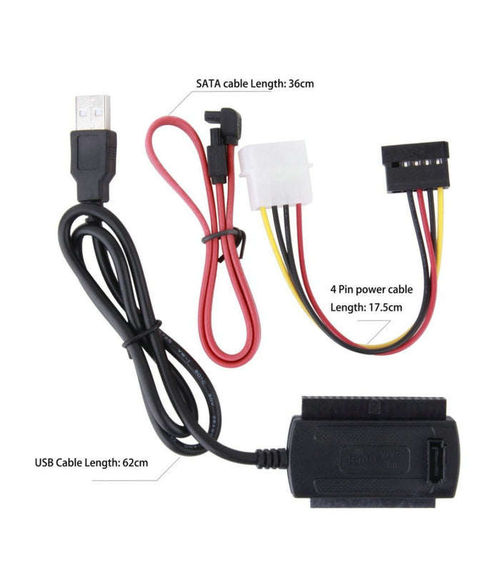 Cavo Adattatore Ide Sata Usb 2.0 Supporta Hd Hard Dsik 2.5 3.5 Alimentatore         
