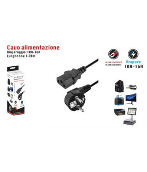 Cavo Alimentazione Tripolare Serie A C13 Schuko Spina Pc F-al01-a 1.5 Mt 250volt         