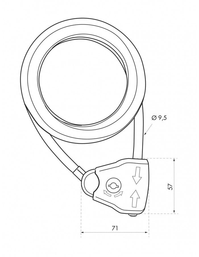 Antifurto Twisty, bicicletta, attrezzi, arredi esterni, cavo d'acciaio guaina in PVC regolabile, Ø 10, 1,80m, 2 chiavi - THIRARD