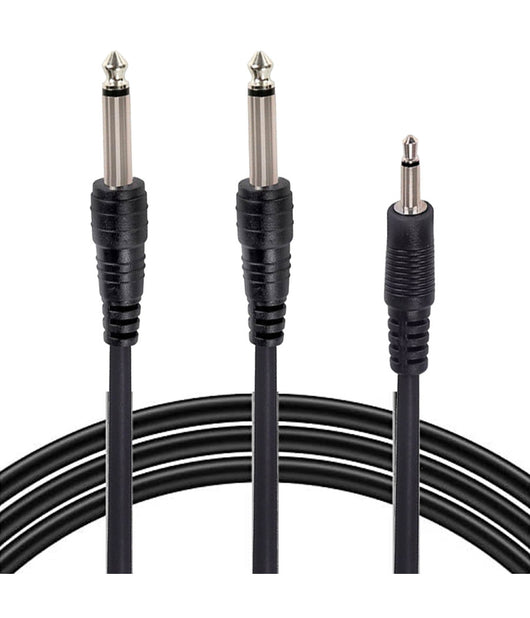 Cavo Audio Aux 3.5mm Maschio A Doppio Cavo Jack 6.5mm Maschio Mono 5mt Ajack-03         