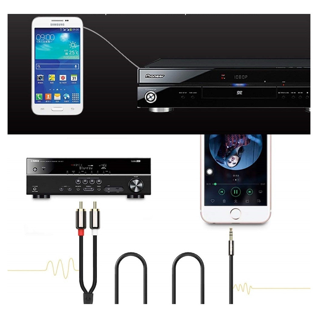 Cavo Audio Da Aux 3,5mm A 2xrca Maschio Stereo Adattatore 1.5mt 4d Sound Aux-r01         