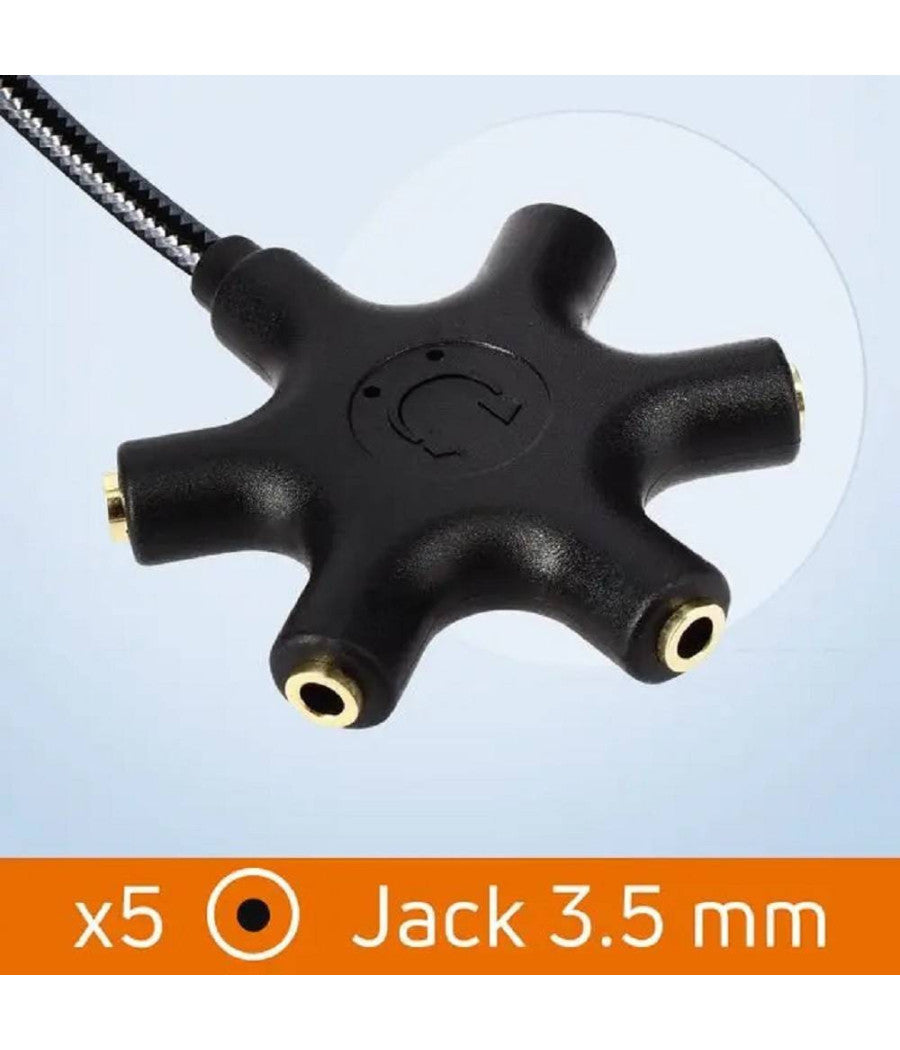 Cavo Audio Da Lightning A 5x Jack Aux Femmina Adattatore 5in1 Da 3 Metri Ip5030         