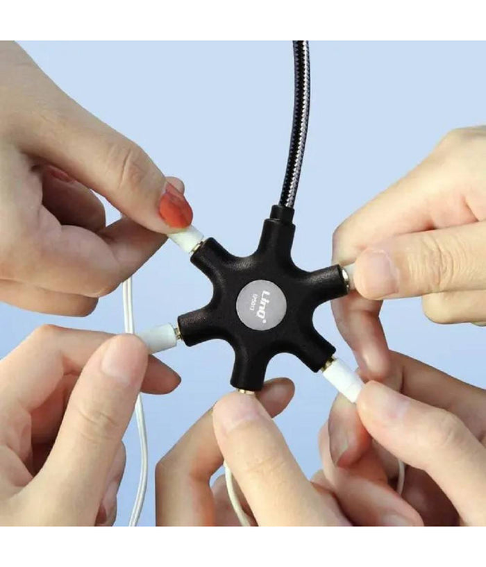 Cavo Audio Da Lightning A 5x Jack Femmina Adattatore 5 In 1 Da 10 Metri Ip50100         