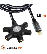 Cavo Audio Da Lightning A 5x Jack Femmina Adattatore 5 In 1 Da 1,5 Metri Ip5015         