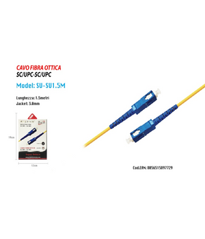 Cavo Audio Fibra Ottica Connettore Rapido Sc Upc Cavo Optical Maxtech Su-su1.5m         