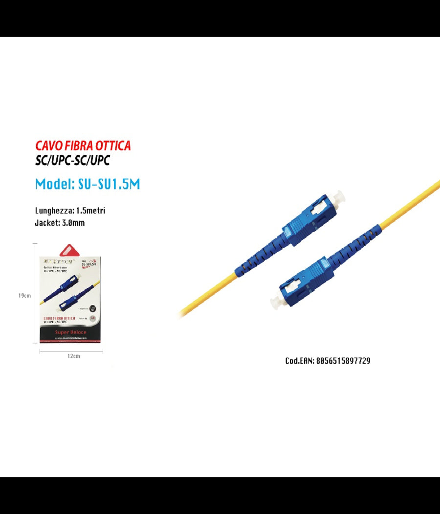 Cavo Audio Fibra Ottica Connettore Rapido Sc Upc Cavo Optical Maxtech Su-su1.5m         