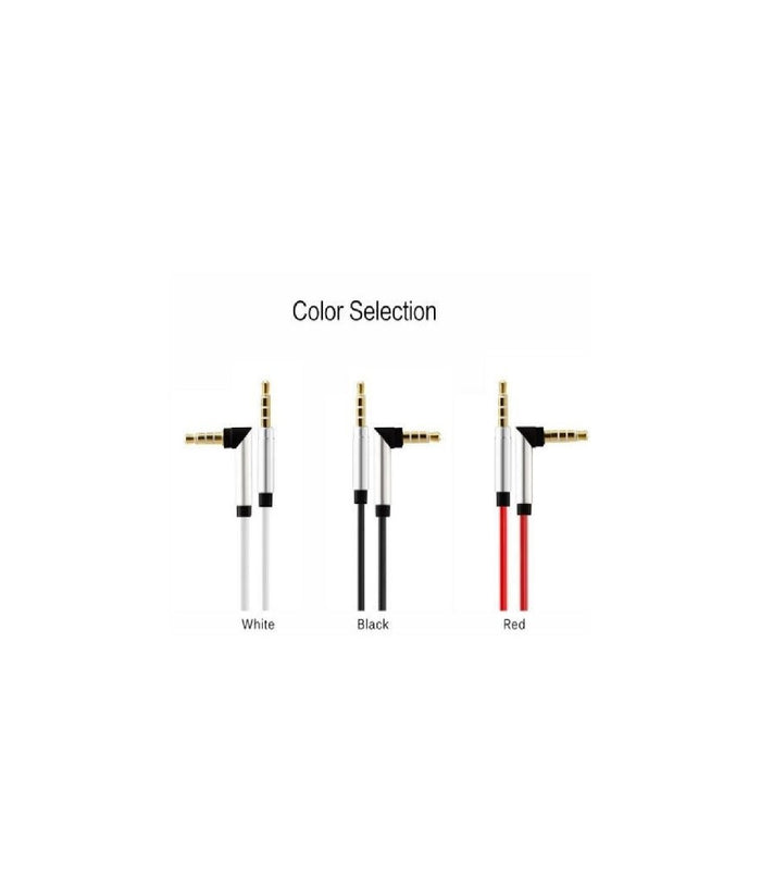 Cavo Aux 3.5 Mm Maschio 1 Metro Cable Audio Stereo Mp3 Angolo Retto Vari Colori         