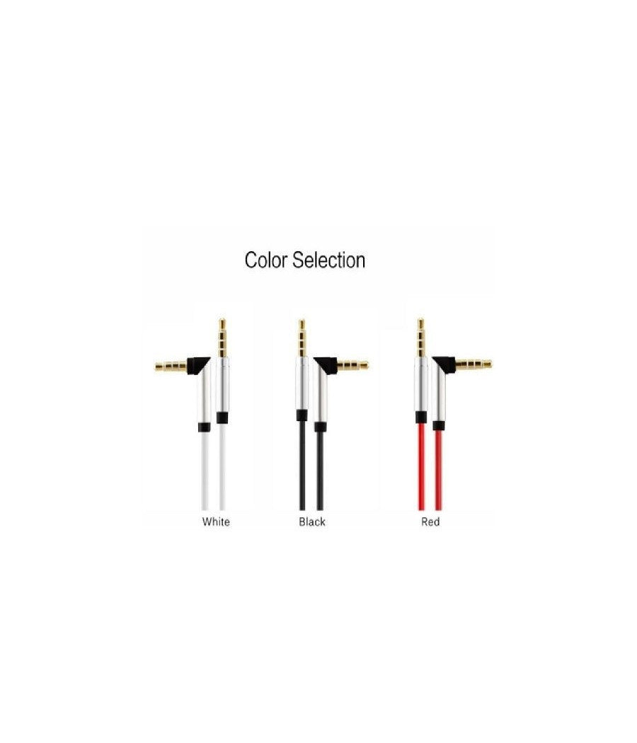Cavo Aux 3.5 Mm Maschio 1 Metro Cable Audio Stereo Mp3 Angolo Retto Vari Colori         