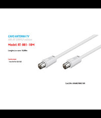 Cavo Coassiale Per Antenna Tv Maschio-femmina 10 Mt Prolunga Maxtech At-001-10m         