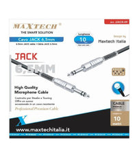 Cavo Collegamento 2 Jack Da 6.5mm 10 Mt Cavetto Microfono Audio Stereo Jjack-09         