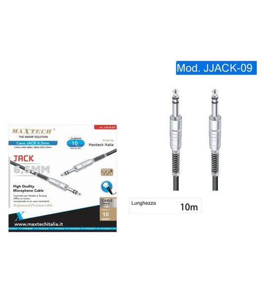 Cavo Collegamento 2 Jack Da 6.5mm 10 Mt Cavetto Microfono Audio Stereo Jjack-09         