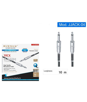 Cavo Collegamento 2 Jack Da 6.5mm Mono 10mt Cavo Microfono Audio Stereo Jjack-04         