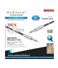 Cavo Collegamento 2 Jack Da 6.5mm Mono 20mt Cavo Microfono Audio Stereo Jjack-05         