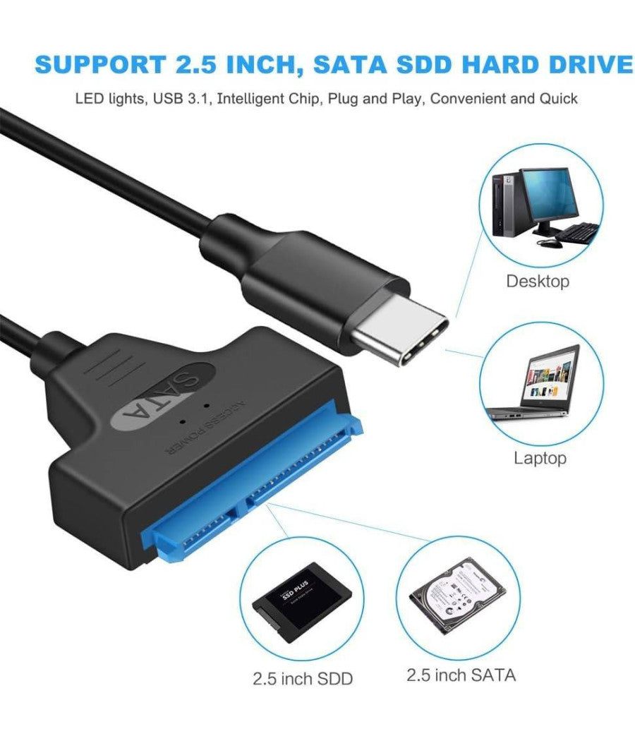 Cavo Convertitore Sata Type-c 20cm Adattatore Ssd/hdd Hard Disk Maxtech Sa-tc01         