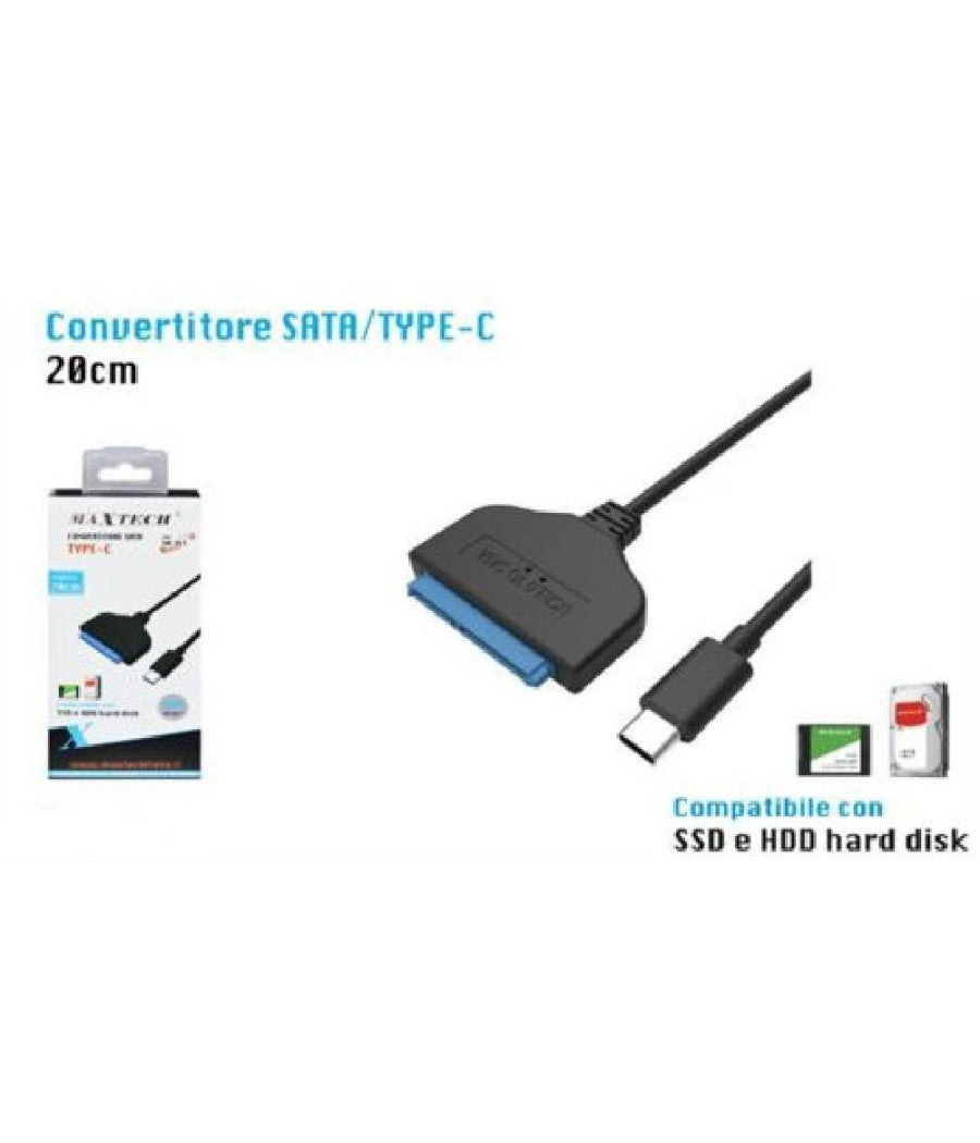 Cavo Convertitore Sata Type-c 20cm Adattatore Ssd/hdd Hard Disk Maxtech Sa-tc01         