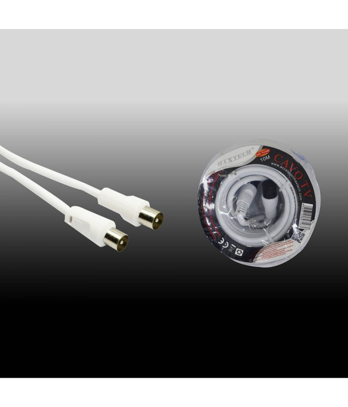 Cavo Da 10 Metri Tv Maschio/maschio Coassiale Prolunga Antenna Maxtech Cav-tv10m         