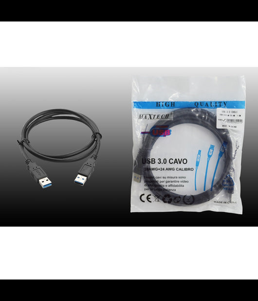 Cavo Da 1,8mt Usb 3.0 Tipo A Cable Dati Pc Hard Disk Maxtech Usb 3.0 Am To Am 1.8m         