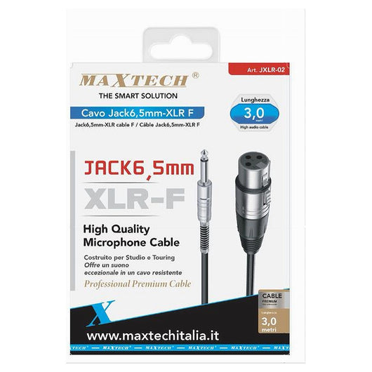 Cavo Da Jack 6.5 Mm Mono A Xlr Femmina Audio Prolunga Per Microfono 3 Mt Jxlr-02         