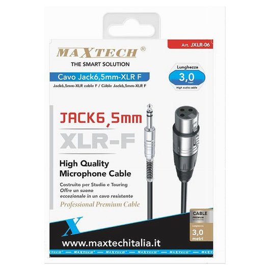 Cavo Da Jack 6.5mm A Xlr Femmina Audio Prolunga Per Microfono Da 3 Metri Jxlr-06         