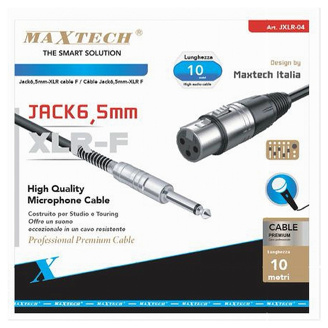 Cavo Da Jack 6.5mm Mono A Xlr Femmina Audio Prolunga Per Microfono 10 Mt Jxlr-04         