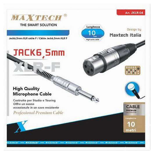 Cavo Da Jack 6.5mm Mono A Xlr Femmina Audio Prolunga Per Microfono 10 Mt Jxlr-04         