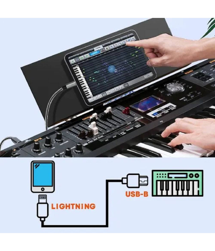 Cavo Da Lightning A Usb Bm Type-b Per Stampante Pianoforte Elettronico 3mt Ip8830         
