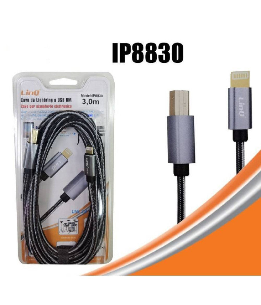 Cavo Da Lightning A Usb Bm Type-b Per Stampante Pianoforte Elettronico 3mt Ip8830         