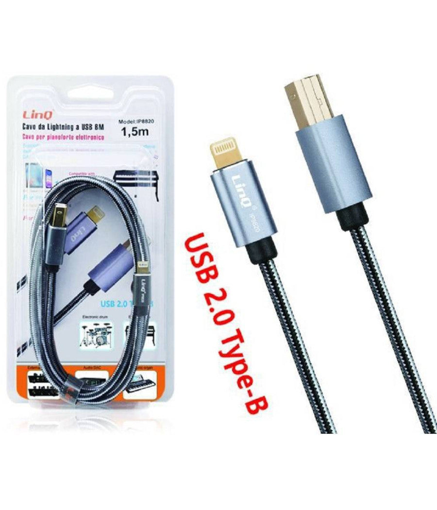 Cavo Da Lightning A Usb Type-b Per Stampante Pianoforte Elettronico 1.5mt Ip8820         