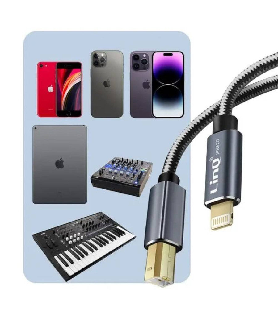 Cavo Da Lightning A Usb Type-b Per Stampante Pianoforte Elettronico 1.5mt Ip8820         
