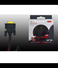 Cavo Da Vga A Vga Maschio A Maschio 1,5mt Cavo Telato Per Pc Maxtech Vga-rt1.5m         
