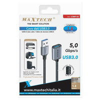Cavo Dati Prolunga Usb3.0 Maschio/femmina Da 5 Gbps/s 1.8mt Stampante Pc U3mf-02         
